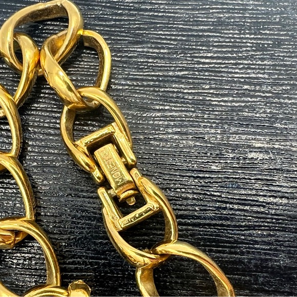 Vintage MONET gold statement collar necklace choker 16” - Picture 5 of 9